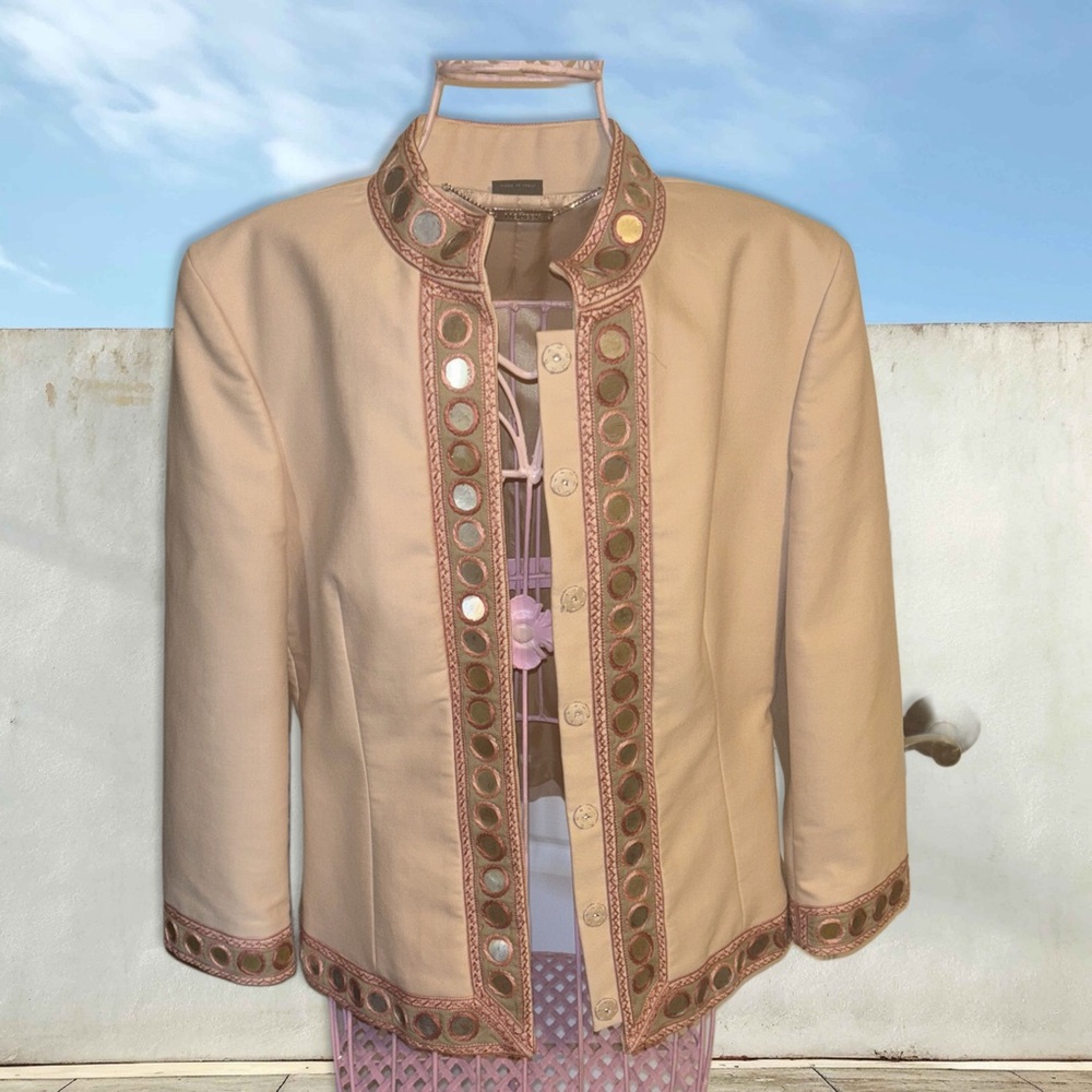 Alexander McQueen 2005 Beige/Gold Coin Embellished Jacket - Picture 6 of 9